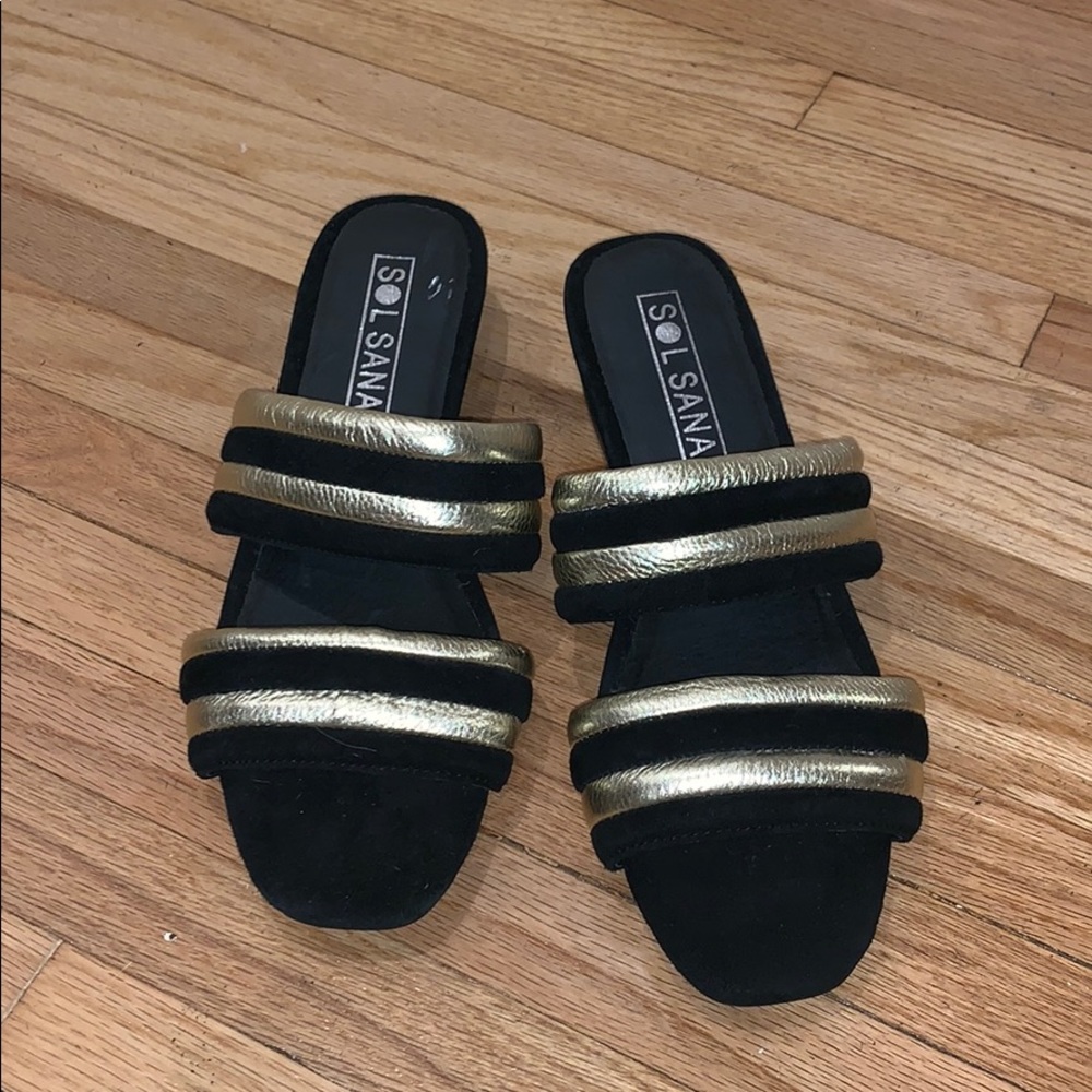 Sol sana sandal rocket slide black / gold size 38